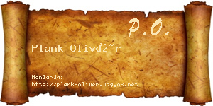 Plank Olivér névjegykártya