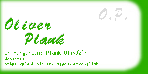 oliver plank business card